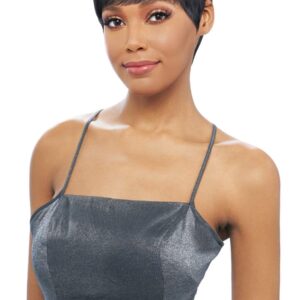VANESSA Vixen Collection Premium Human Hair Luxurious Wig Short Length Straight Style with Bang Full Cap Soft Touch & Renowned - HH CECI (NATURAL)