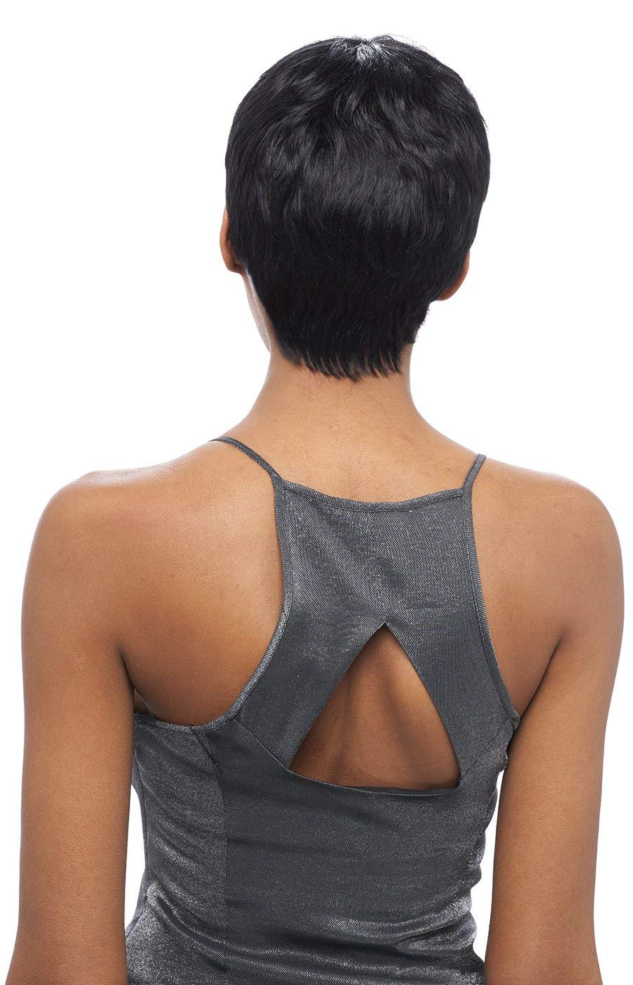 VANESSA Vixen Collection Premium Human Hair Luxurious Wig Short Length Straight Style with Bang Full Cap Soft Touch & Renowned - HH CECI (NATURAL) - Image 3