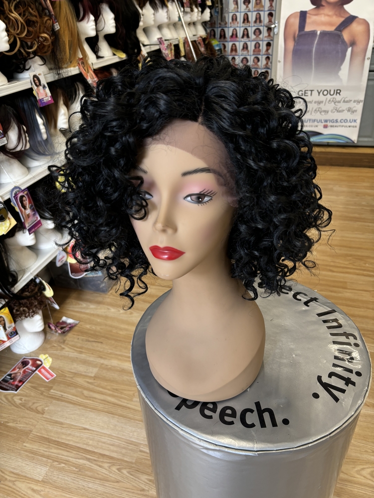 BEAUTIFUL MEDIUM CURLY LACE FRONT-WIG