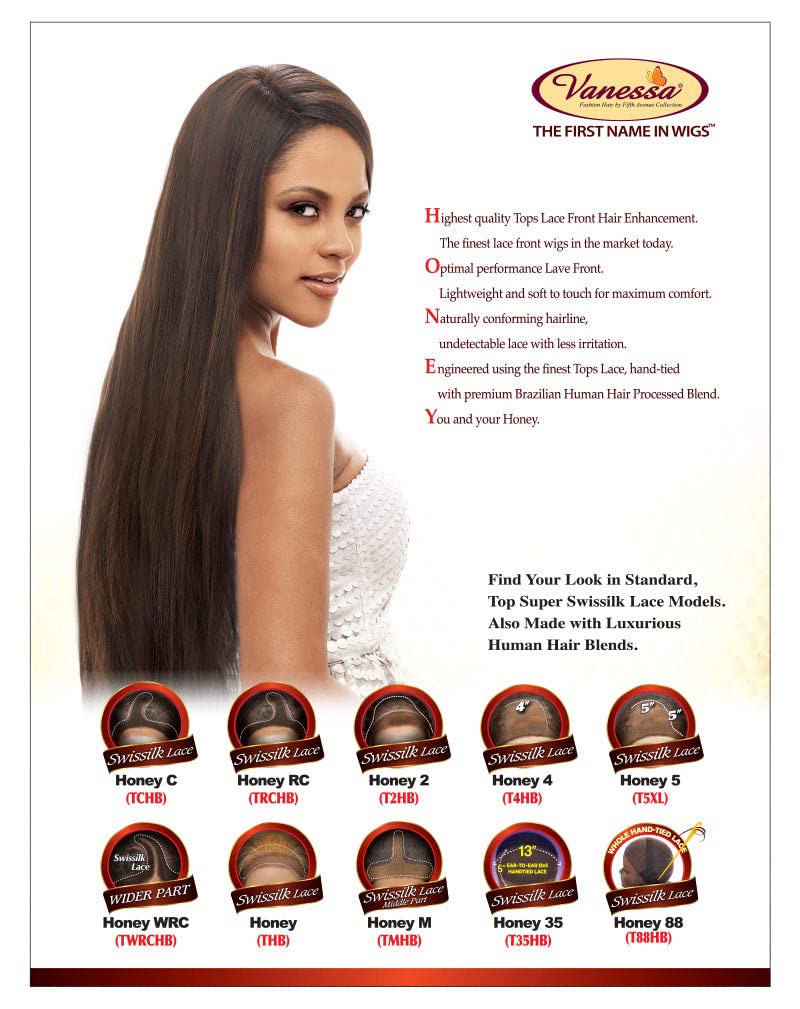 TCHB ELGANY (613) - Vanessa Honey C Side Lace Front Part Human Hair Blend Wig - Image 6