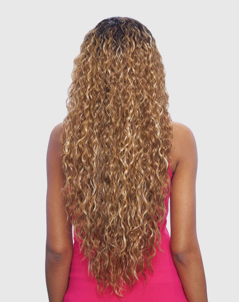 VANESSA Honey Collection Tops Lace Front Long Length Curly Wave Style Brazilian Human Hair Blend Wig - THB JAMEIS 35 (1B) - Image 4