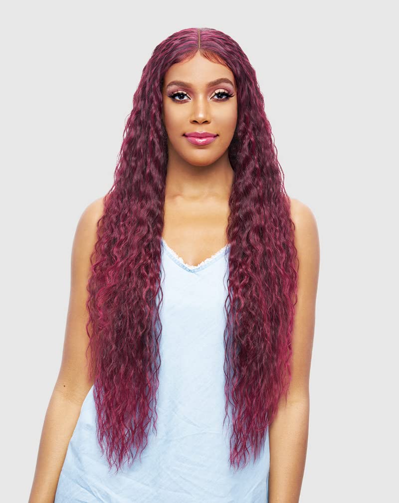 Vanessa Mist HD Lace Deep Middle Part XLong Length Wavy Style Heat Wave Synthetic Wig - MIST GABA 40 (99J)