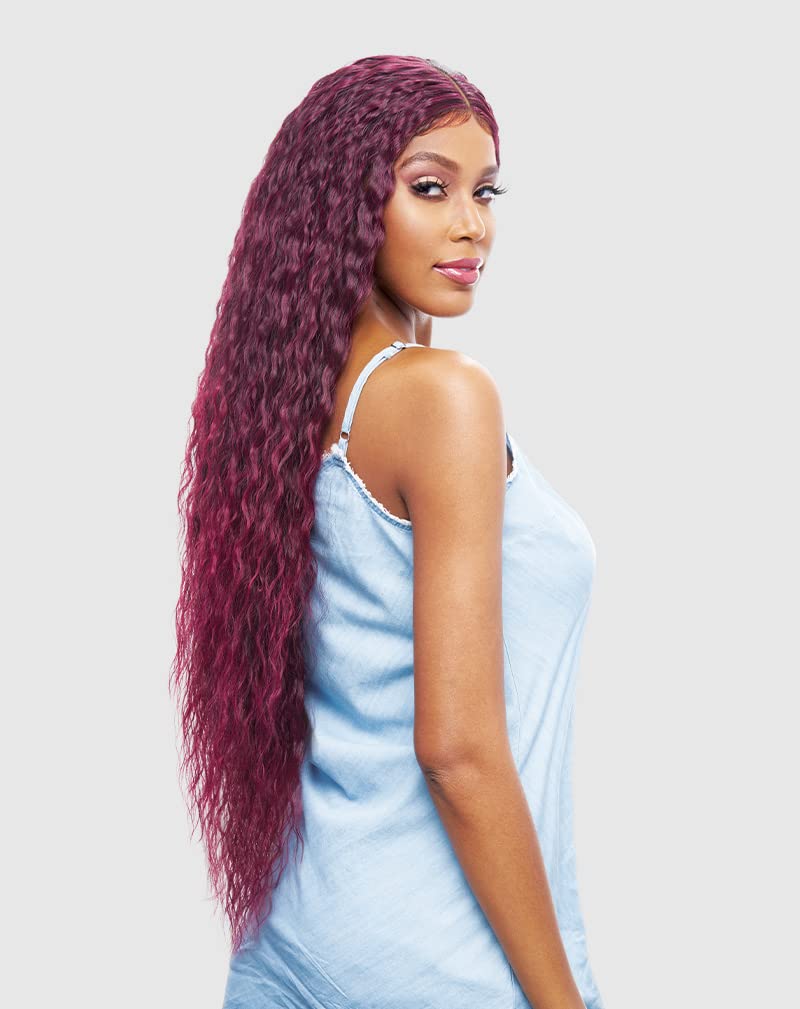 Vanessa Mist HD Lace Deep Middle Part XLong Length Wavy Style Heat Wave Synthetic Wig - MIST GABA 40 (99J) - Image 2