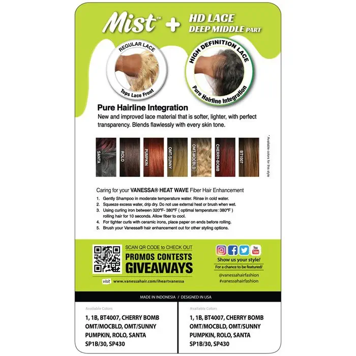 Vanessa Mist Synthetic Deep Middle Part HD Lace Wig - MIST MANIA - Image 5
