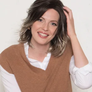 AMERICANO - Dark Brown Base with Medium Golden Brown / Pale Blonde / Platinum Blonde Painted Highlights