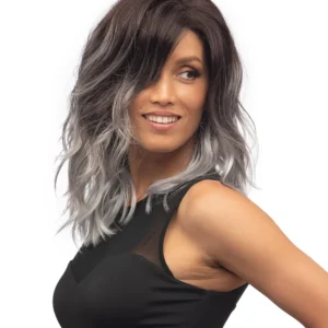 GRAYDIENTSTORM - Dark Brown Roots that Melt into Light Gray & Silver Tones Towards the Ends