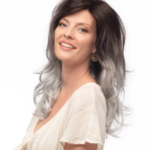 GRAYDIENTSTORM - Dark Brown Roots that Melt into Light Gray & Silver Tones Towards the Ends